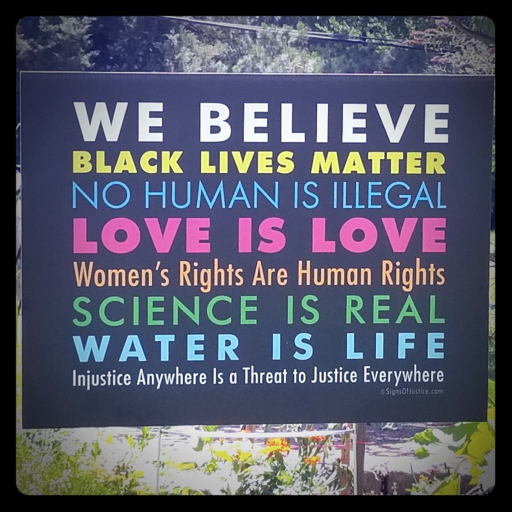 "We Believe" yard sign